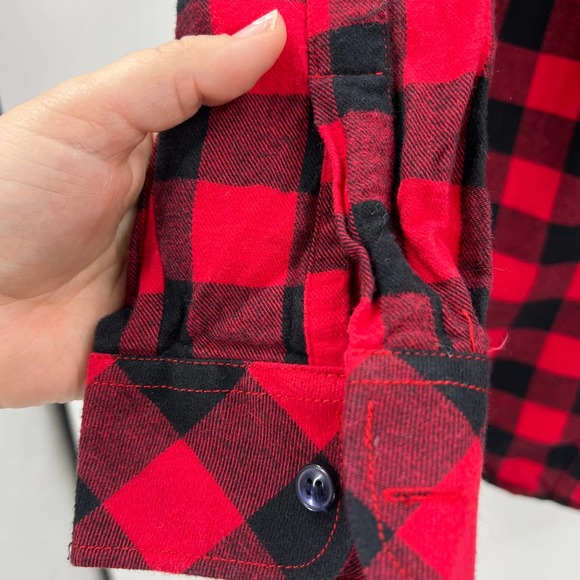 Matchstick Buffalo Red Black Flannel Button Front Shacket Women's Medium - Picture 7 of 7
